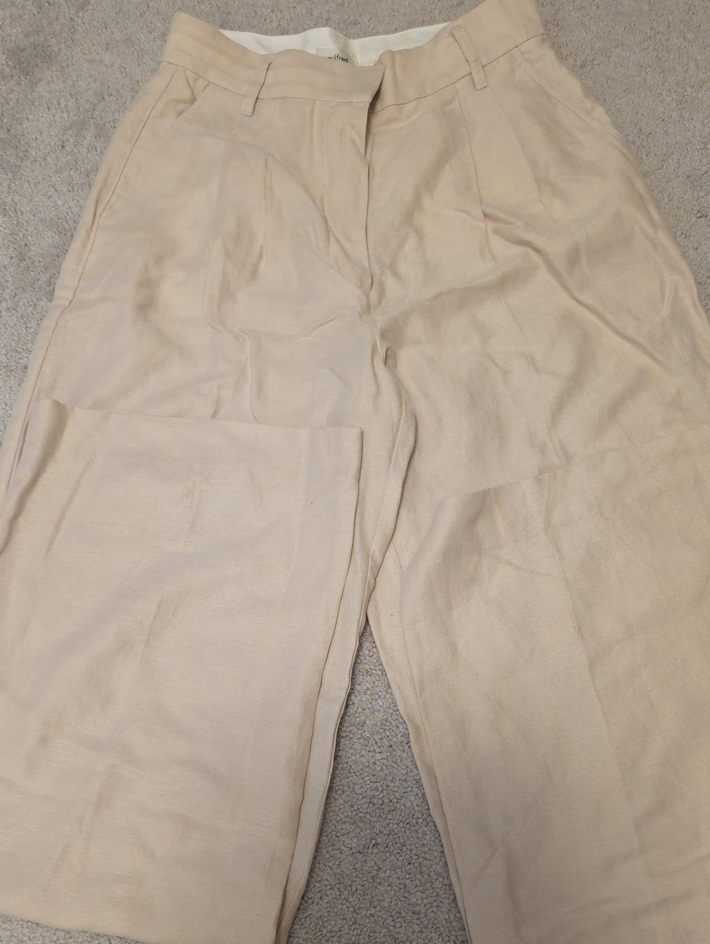 Aritzia WILFRED Pleated Dress LINEN Pants - Wide Leg Fit